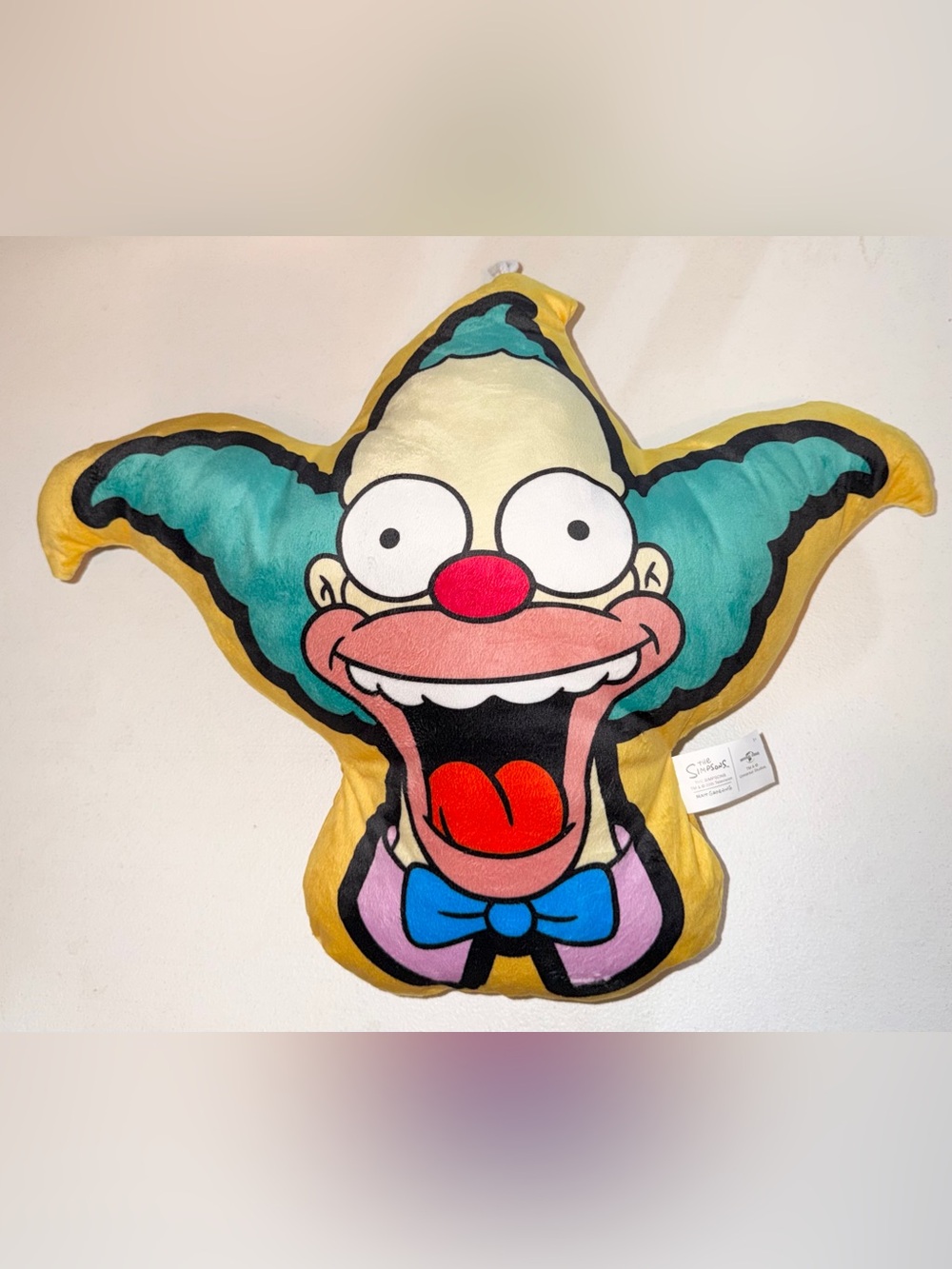 Krusty the Clown The Simpsons Universal Studios 20"x 16" Pillow Plush Hanger EUC